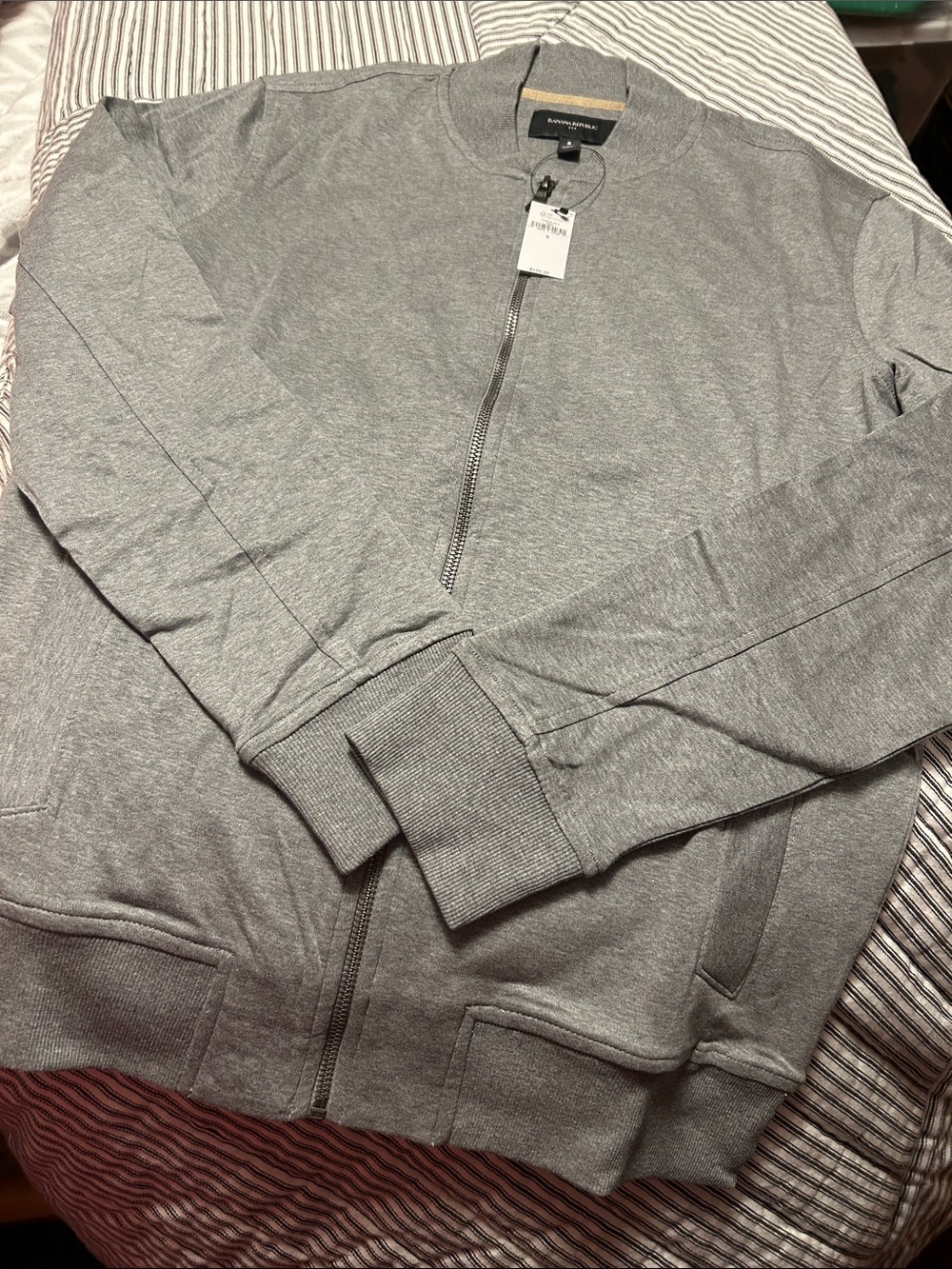 Banana Republic Men's Light Gray Full-Zip